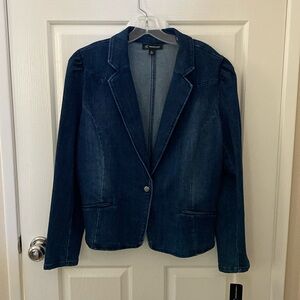 INC Jean blazer jacket single breasted brand new